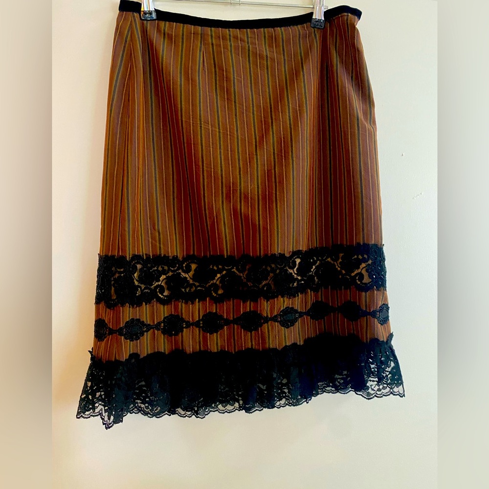 Nanette Lenore goth lace midi skirt size 8